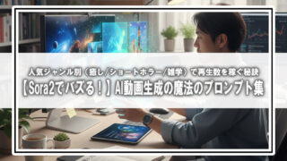 【Sora2でバズる！】AI動画生成の魔法のプロンプト集｜人気ジャンル別（癒し/ショートホラー/雑学）で再生数を稼ぐ秘訣