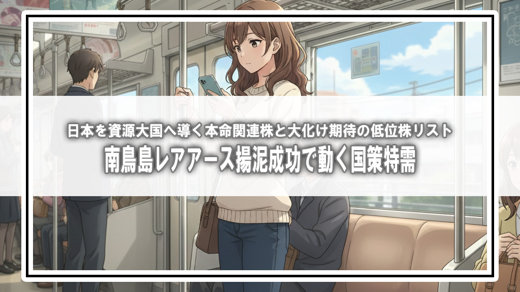 南鳥島沖で「揚泥成功」の衝撃！日本を資源大国へ導くレアアース国策株と、注目の低位銘柄
