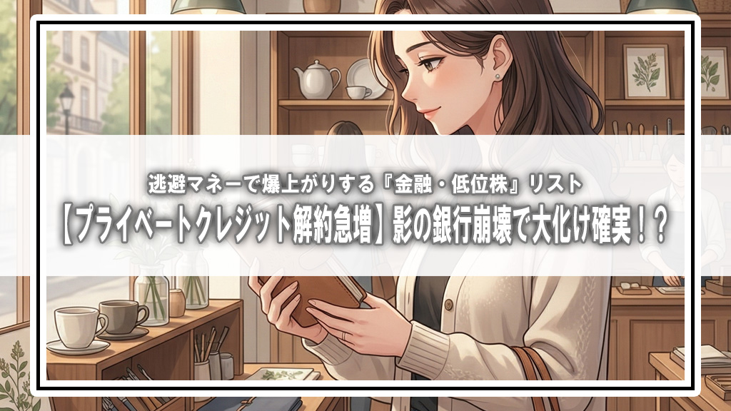 【プライベートクレジット解約急増】影の銀行崩壊で大化け確実！？逃避マネーで爆上がりする『金融・低位株』リスト