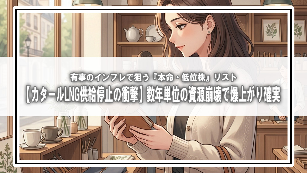 【カタールLNG供給停止の衝撃】数年単位の資源崩壊で爆上がり確実！？有事のインフレで狙う『本命・低位株』リスト